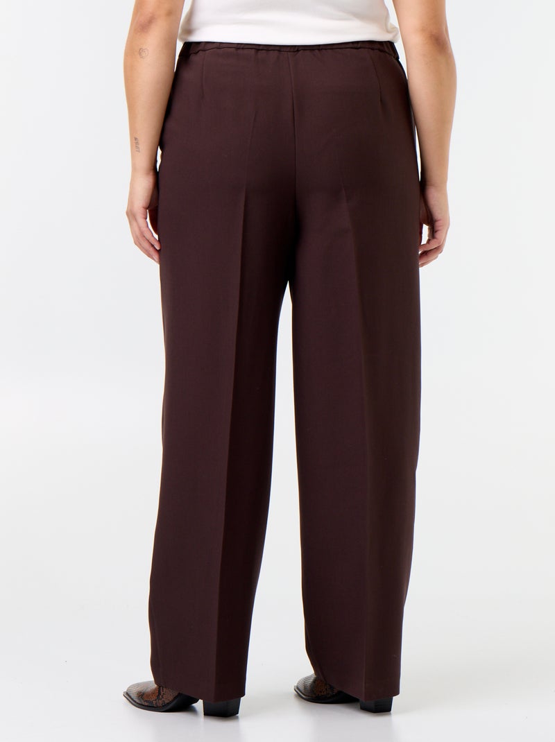 Pantaloni ampi con bottoni dorati fantasia Marrone - Kiabi