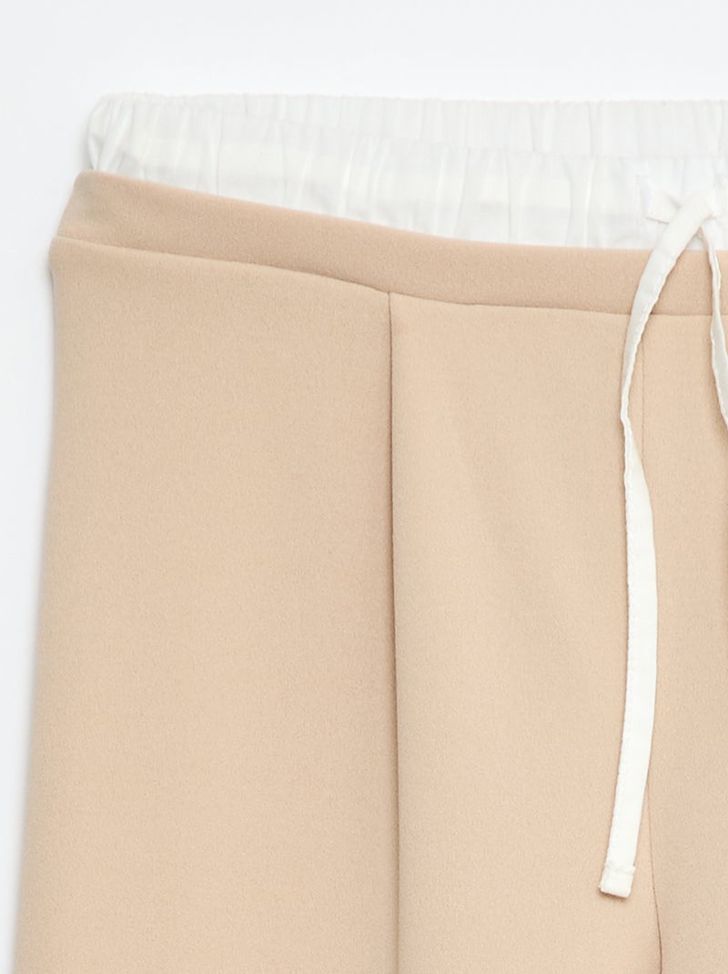 Pantaloni ampi con effetto 2 in 1 stile shorts Beige - Kiabi