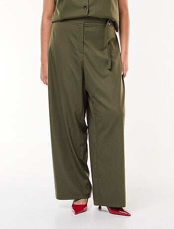 Pantaloni ampi con fibbia dorata