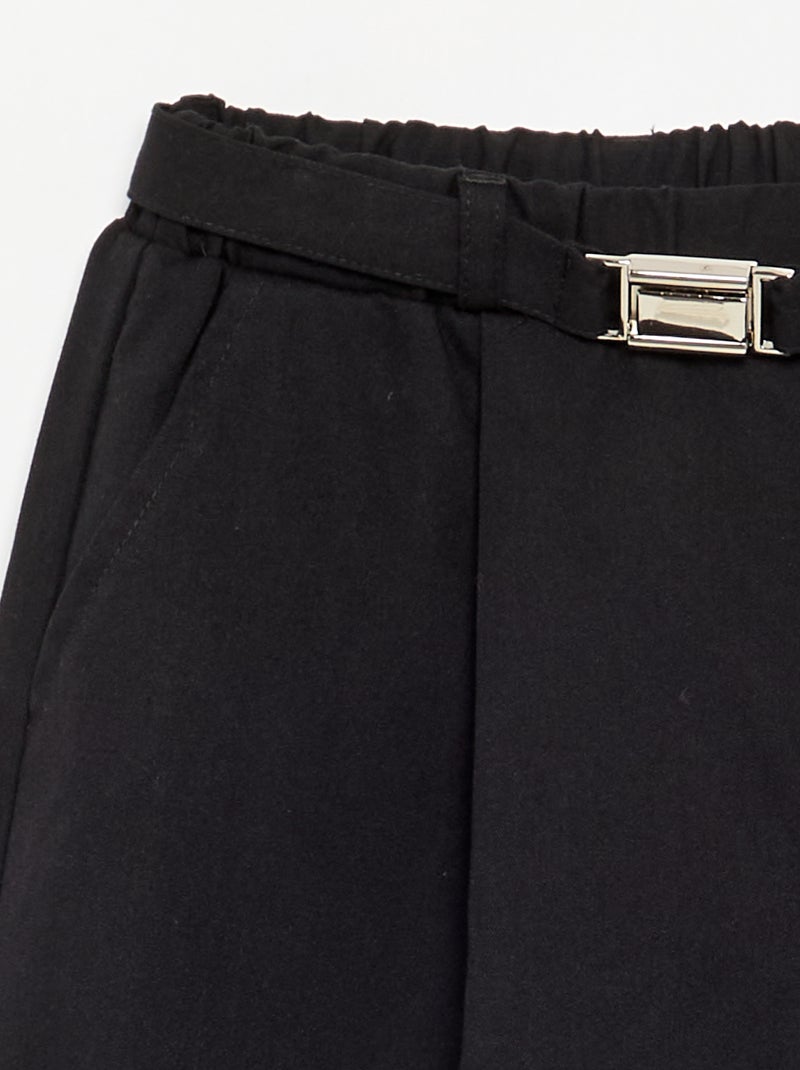 Pantaloni ampi con fibbia in vita Nero - Kiabi
