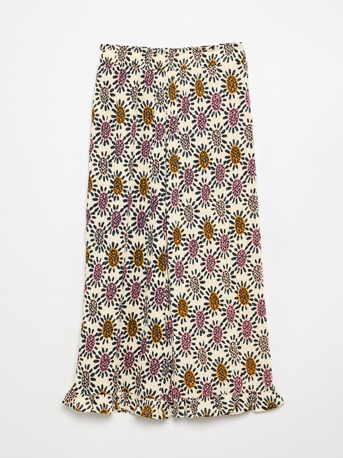 Pantaloni ampi con fondo a balze - Kiabi