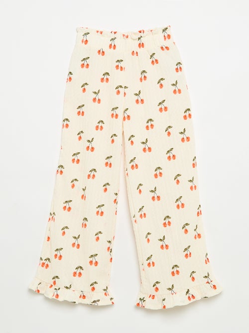 Pantaloni ampi con fondo a balze - Kiabi