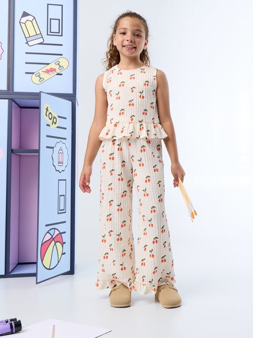 Pantaloni ampi con fondo a balze - Kiabi