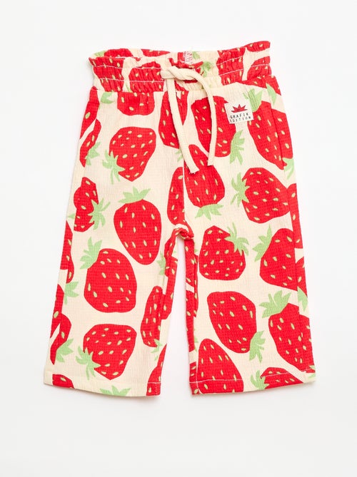 Pantaloni ampi con motivo - Kiabi