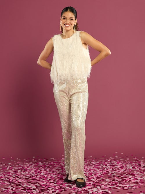 Pantaloni ampi con paillettes - Kiabi