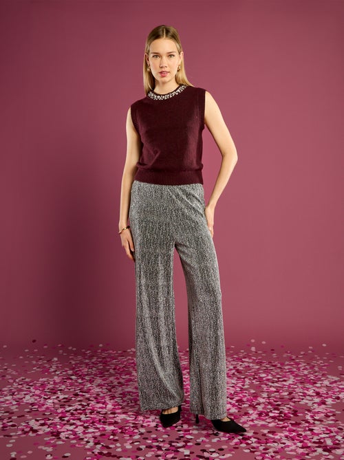 Pantaloni ampi con paillettes - Kiabi