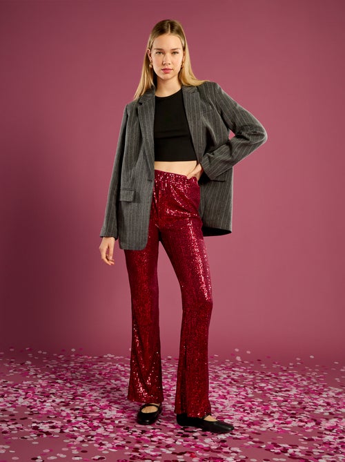 Pantaloni ampi con paillettes - Kiabi