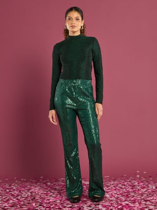 Pantaloni ampi con paillettes