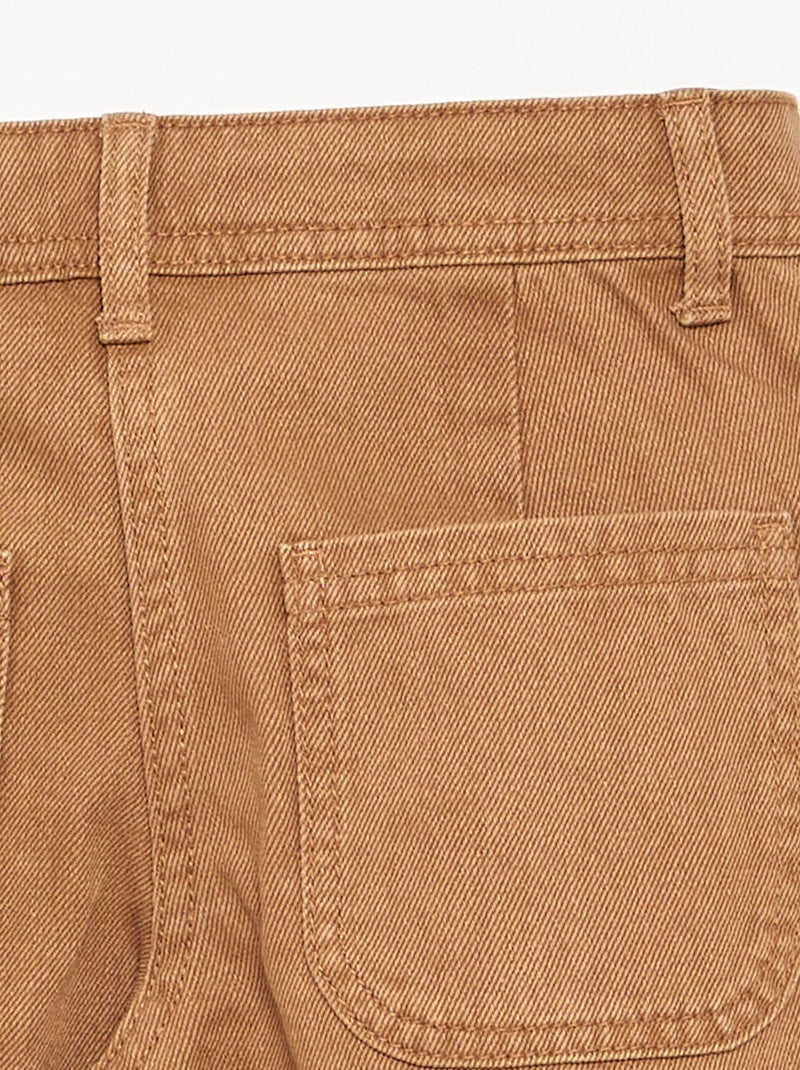 Pantaloni ampi con ricami a fiori Marrone - Kiabi