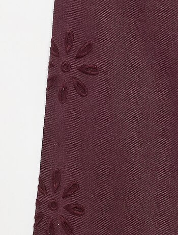 Pantaloni ampi con ricami a fiori