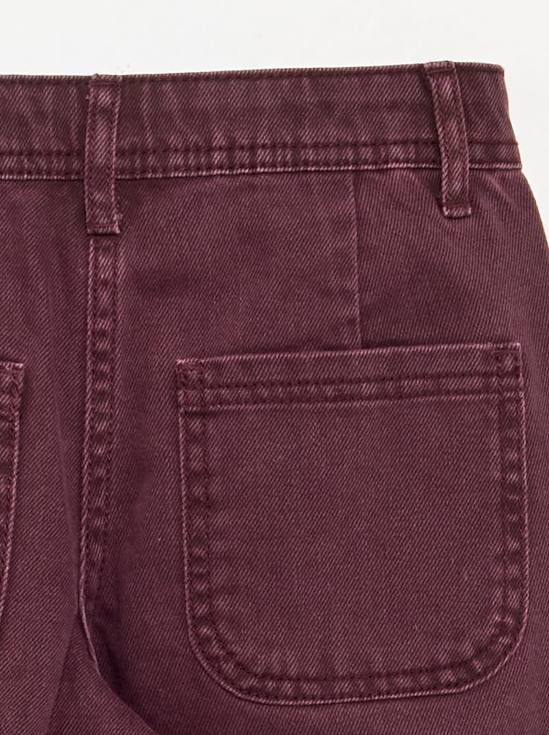 Pantaloni ampi con ricami a fiori Viola - Kiabi