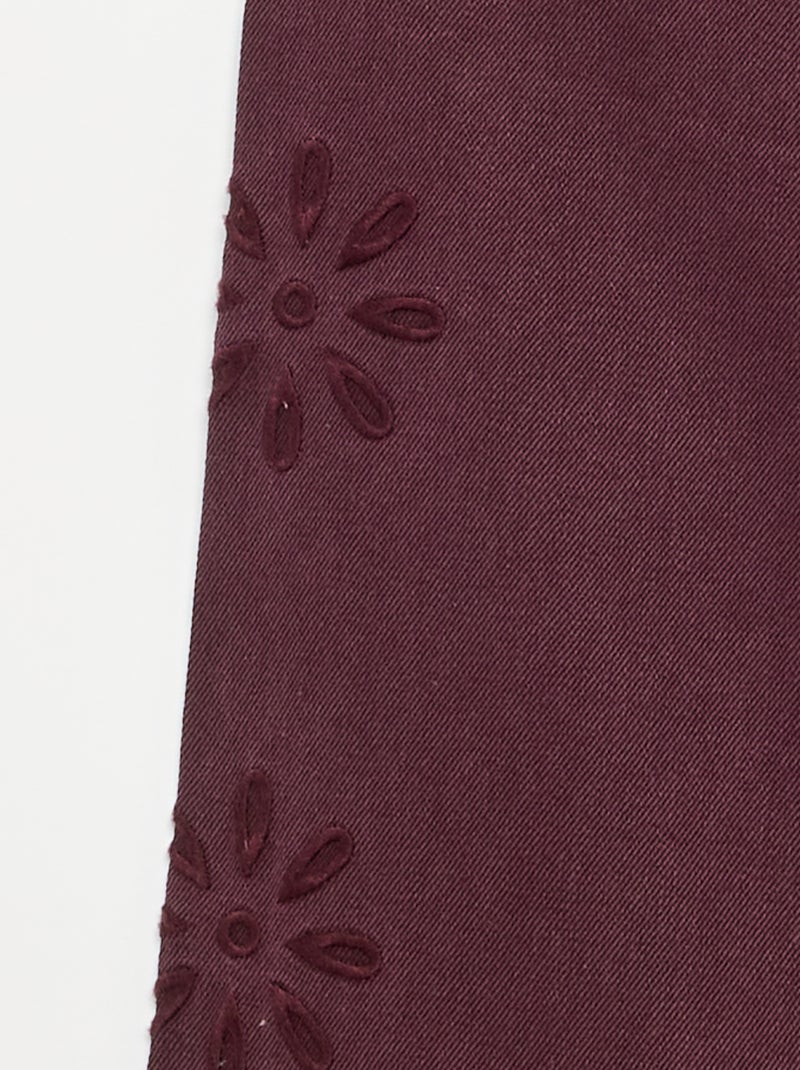 Pantaloni ampi con ricami a fiori Viola - Kiabi