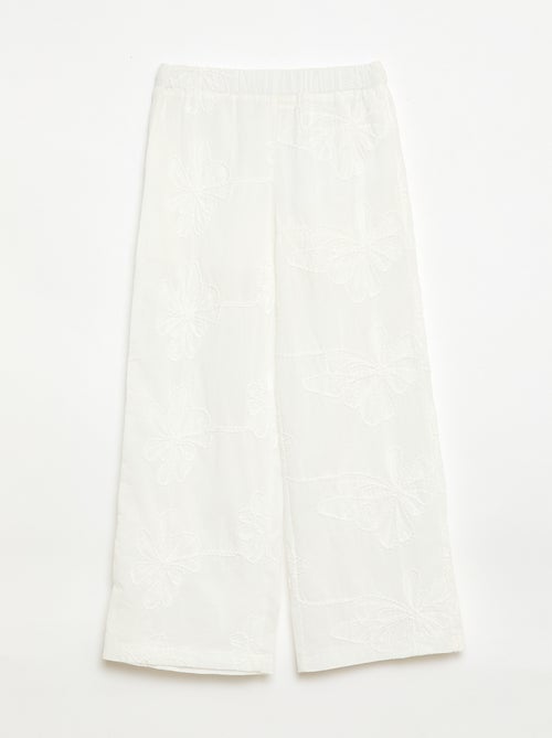 Pantaloni ampi con ricami - Kiabi