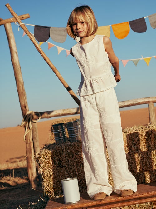 Pantaloni ampi con ricami - Kiabi