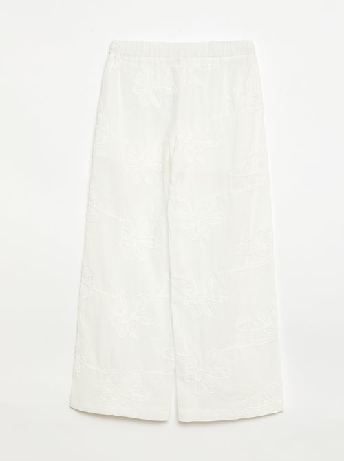 Pantaloni ampi con ricami - Kiabi