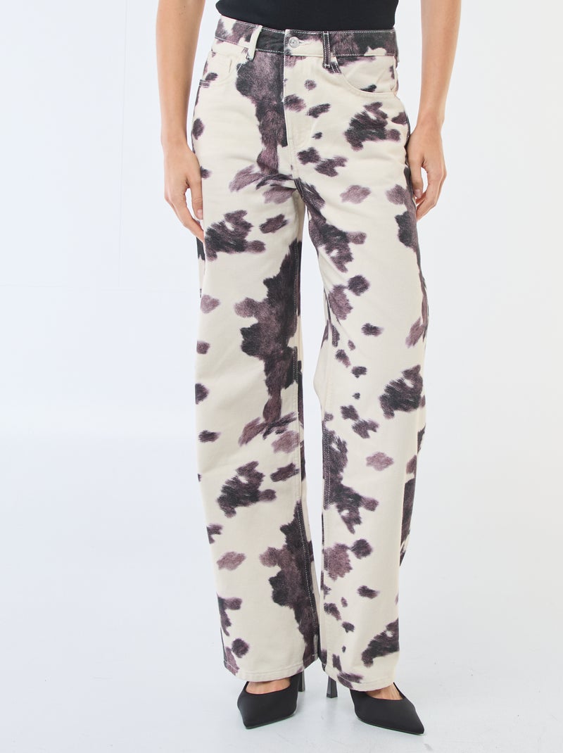 Pantaloni ampi con stampa mucca Marrone - Kiabi
