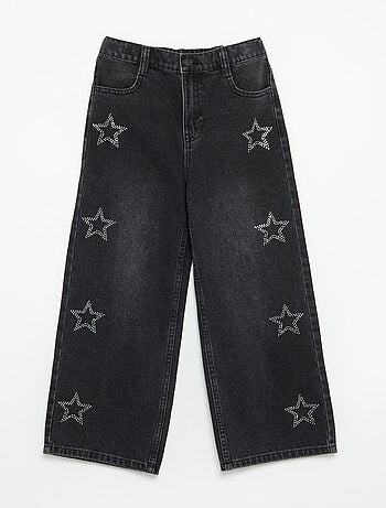 Pantaloni ampi con strass