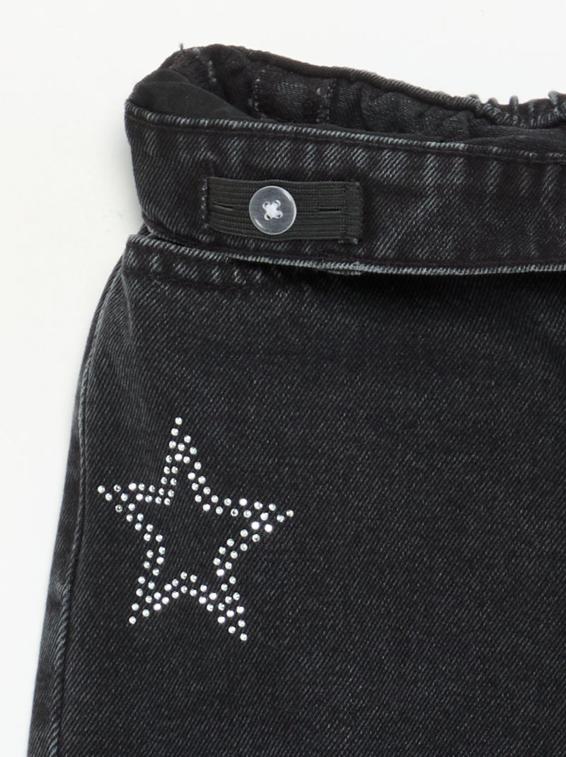Pantaloni ampi con strass Nero - Kiabi