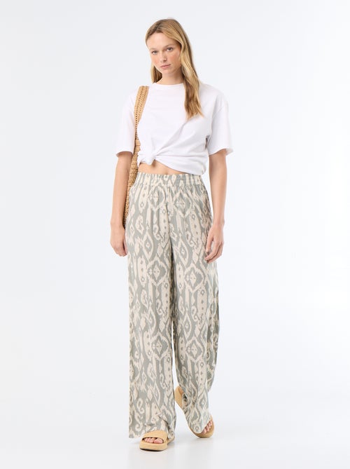 Pantaloni ampi con vita elasticizzata - Kiabi