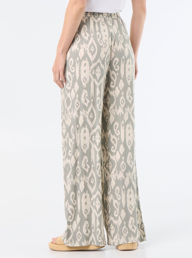 Pantaloni ampi con vita elasticizzata Verde - Kiabi