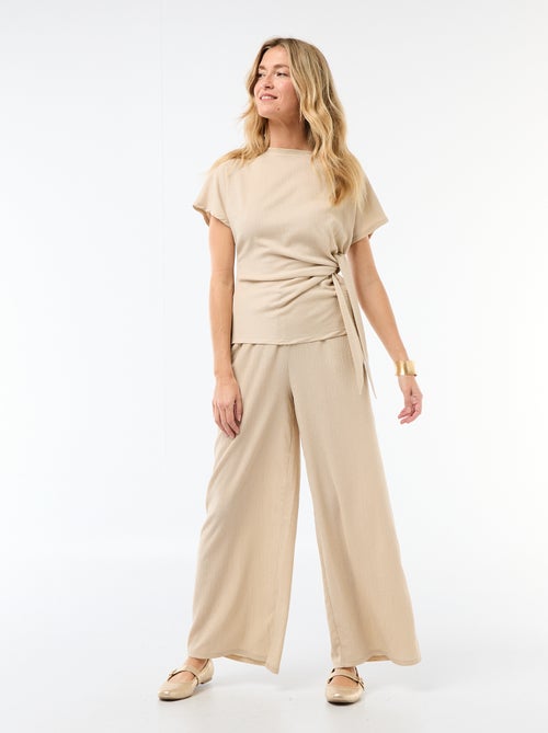 Pantaloni ampi crêpe con 2 tasche - Kiabi