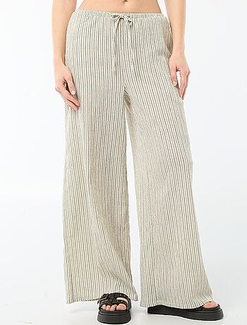 Pantaloni ampi crêpe con 2 tasche