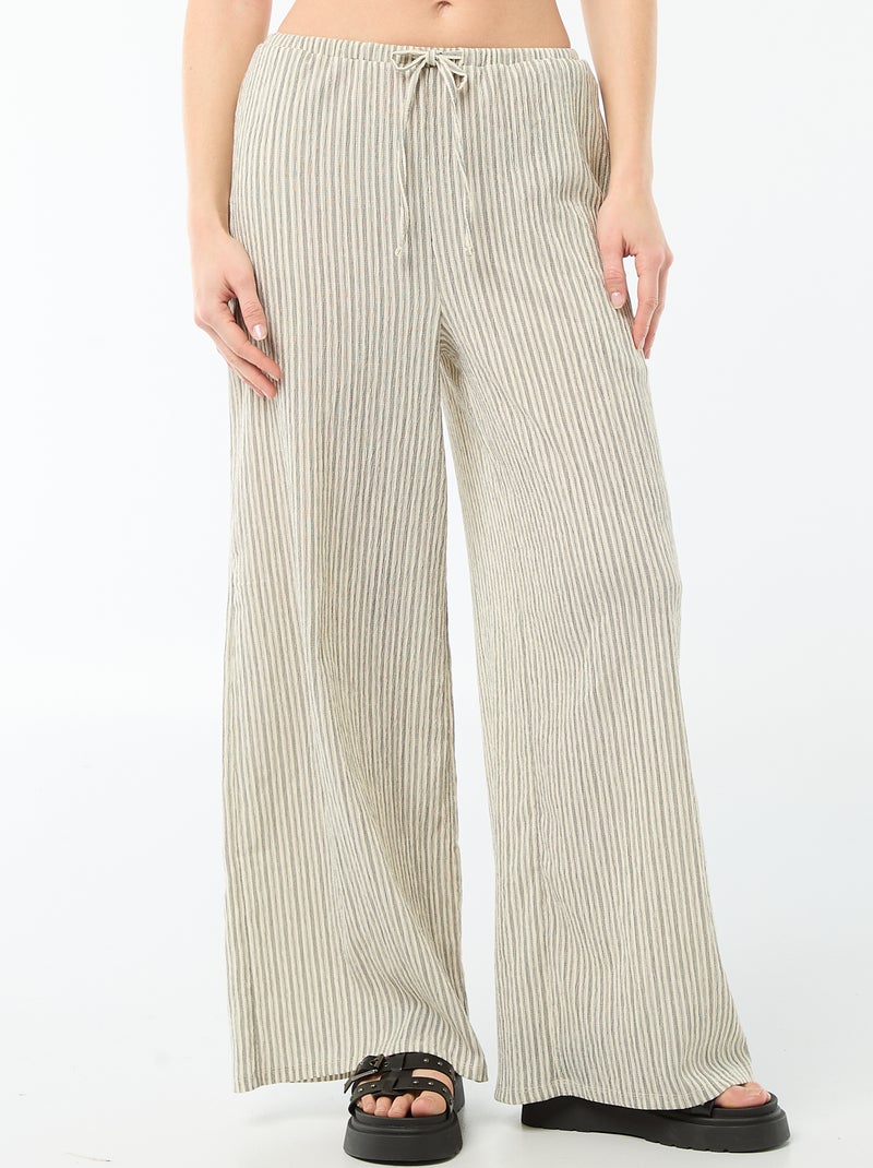 Pantaloni ampi crêpe con 2 tasche Bianco - Kiabi