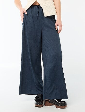 Pantaloni ampi crêpe con 2 tasche