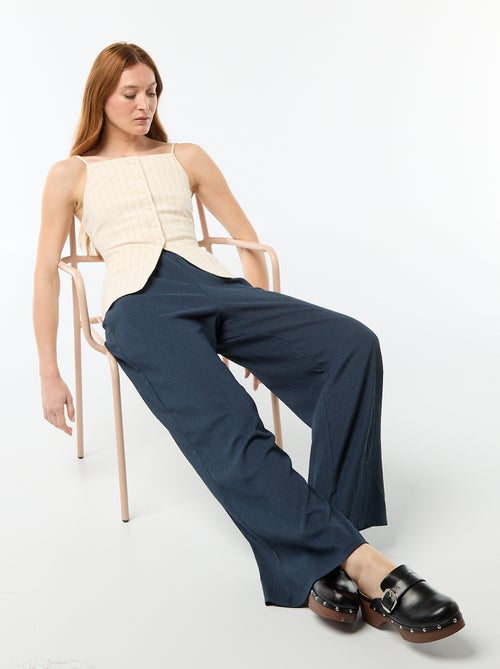 Pantaloni ampi crêpe con 2 tasche - Kiabi