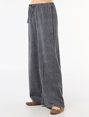 Pantaloni ampi crêpe con 2 tasche