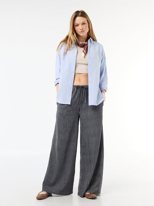 Pantaloni ampi crêpe con 2 tasche - Kiabi