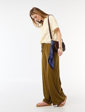 Pantaloni ampi crêpe con 2 tasche