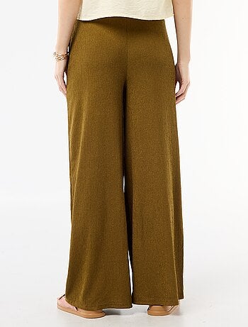 Pantaloni ampi crêpe con 2 tasche