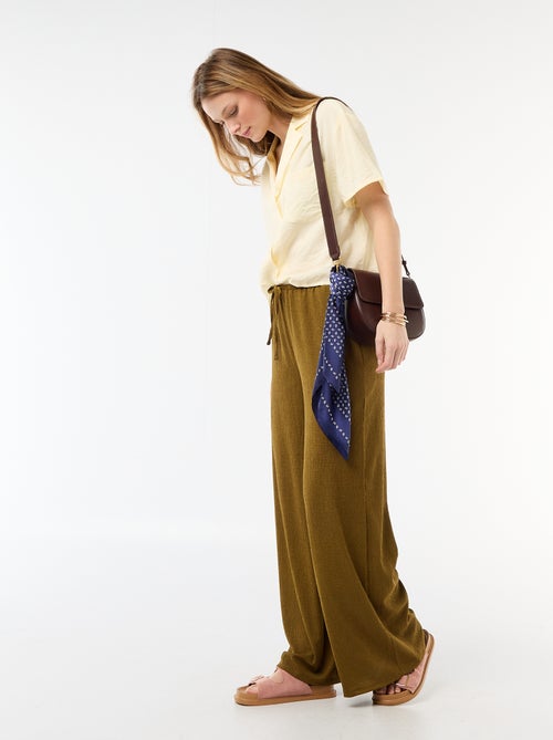 Pantaloni ampi crêpe con 2 tasche - Kiabi