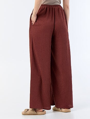 Pantaloni ampi crêpe con 2 tasche
