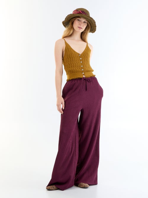 Pantaloni ampi crêpe con 2 tasche - Kiabi