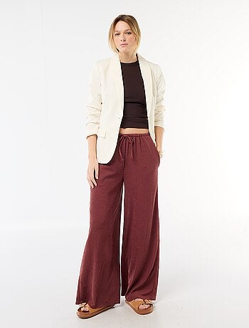 Pantaloni ampi crêpe con 2 tasche