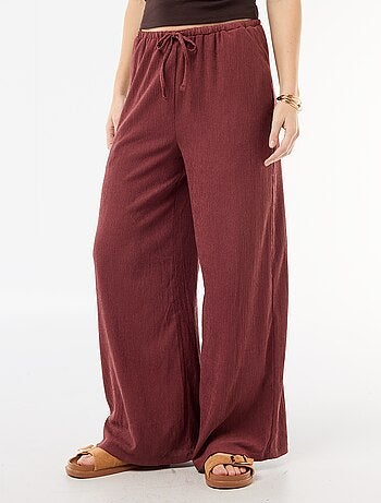 Pantaloni ampi crêpe con 2 tasche