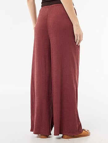 Pantaloni ampi crêpe con 2 tasche