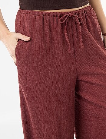 Pantaloni ampi crêpe con 2 tasche