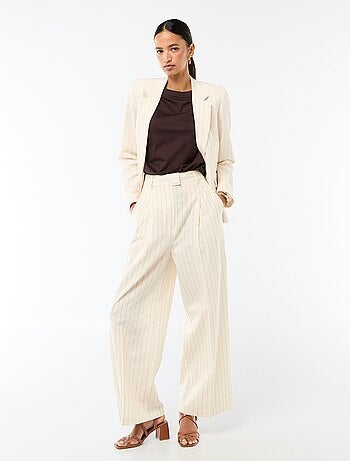 Pantaloni ampi da cerimonia in misto lino