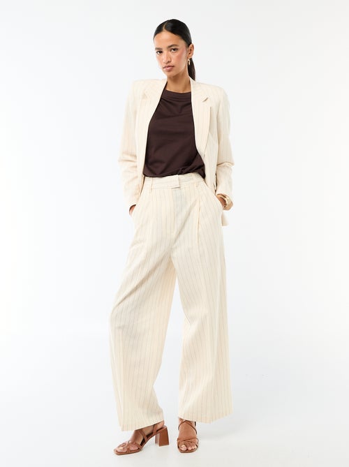 Pantaloni ampi da cerimonia in misto lino - Kiabi