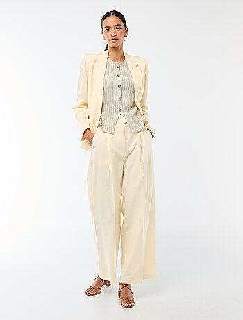 Pantaloni ampi da cerimonia in misto lino