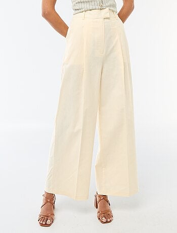 Pantaloni ampi da cerimonia in misto lino