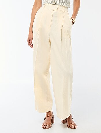 Pantaloni ampi da cerimonia in misto lino