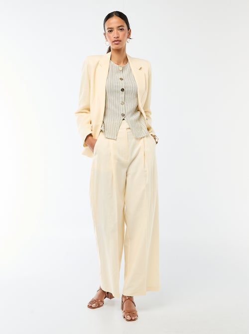 Pantaloni ampi da cerimonia in misto lino - Kiabi