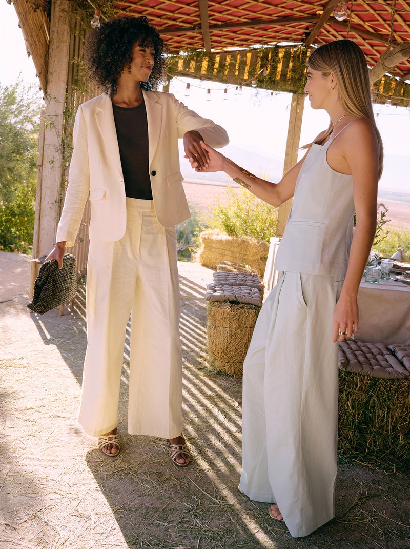 Pantaloni ampi da cerimonia in misto lino Beige - Kiabi