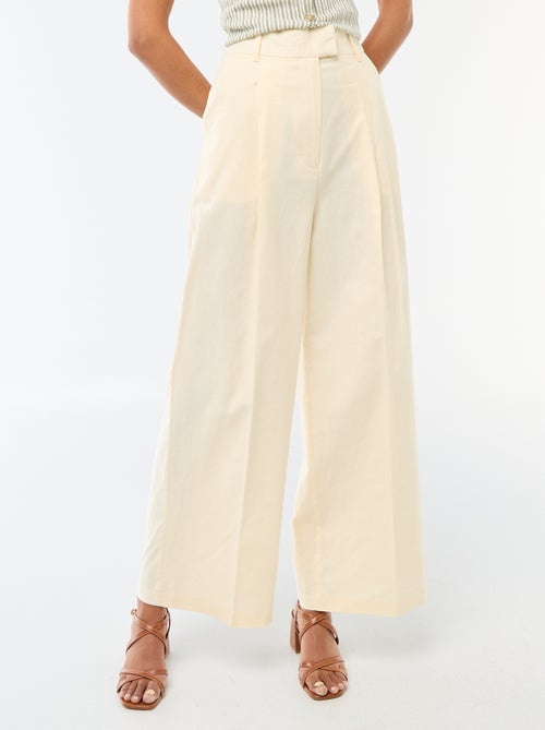 Pantaloni ampi da cerimonia in misto lino - Kiabi