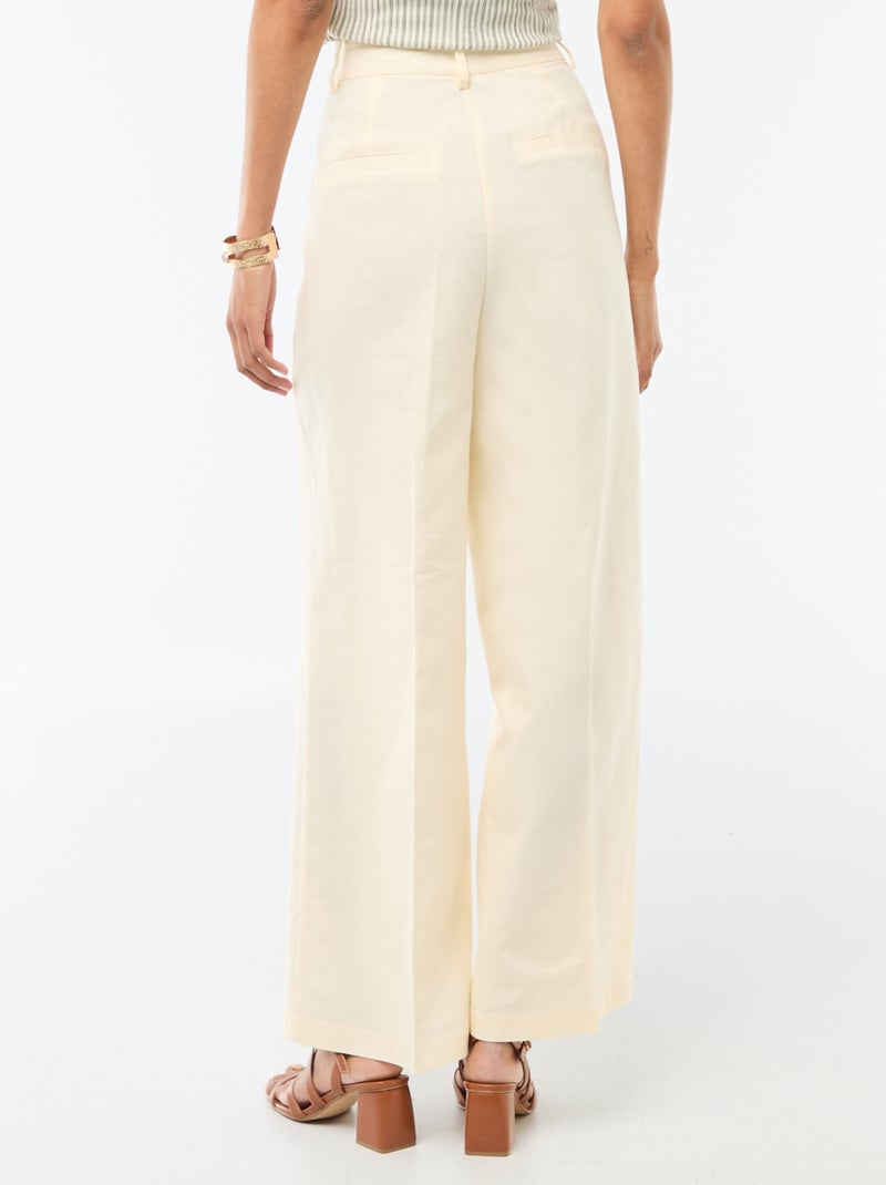 Pantaloni ampi da cerimonia in misto lino Beige - Kiabi