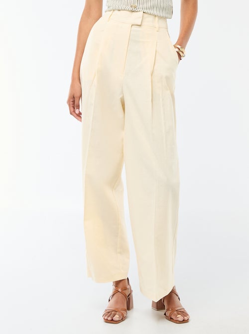 Pantaloni ampi da cerimonia in misto lino - Kiabi